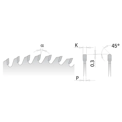 CMT CHROME Saw Blade for Laminated, Chipboard and MDF - D300x3,2 d30 Z96 HW