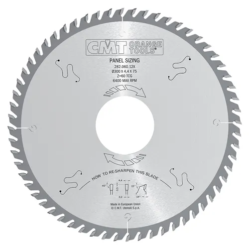 CMT Panel Sizing Saw Blade - D400x4,4 d80 Z60 16° HW