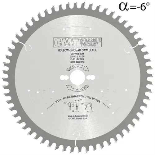 CMT Industrial C287 Saw Blade for Laminated Boards without Scorer - D250x3,2 d30 Z48 HW