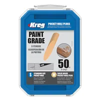 Kreg Standard Pocket-Hole Plugs - wood, paint grade, 50 pcs