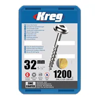 Kreg Zinc Maxi-Loc Pocket-Hole Screws - 32 mm, coarse thread, 1200 pcs