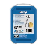 Kreg Stainless Steel Maxi-Loc Pocket-Hole Screws - 32 mm, fine thread, 100 pcs
