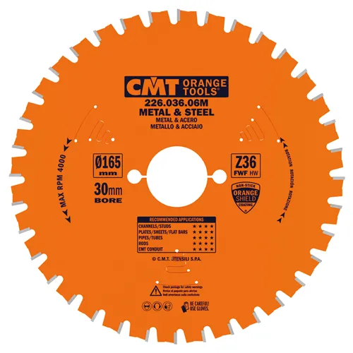 CMT Industrial Dry Cutter Steel Saw Blade - D165x1,6 d30 Z36 HW