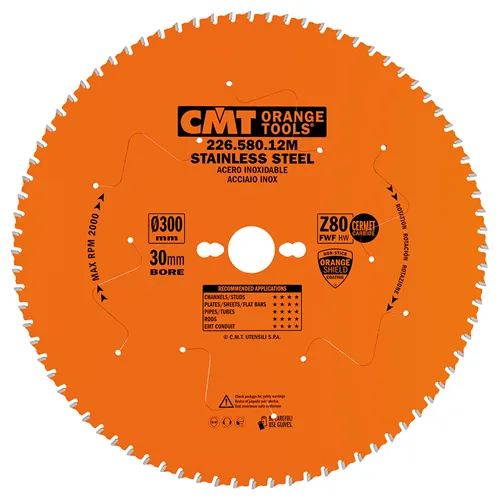CMT XTreme Saw Blade for Stainless Steel - D300x2,2 d30 Z80 HW