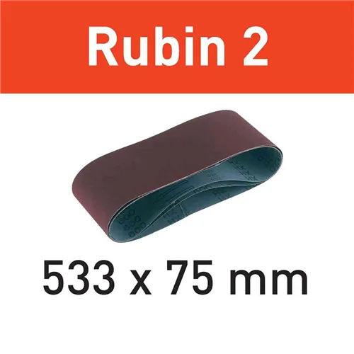 Festool Abrasive belt L533X75 - P80 RU2/10 Rubin 2