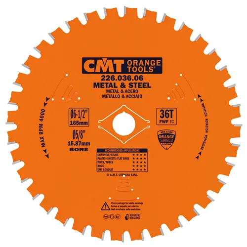 CMT Industrial Dry Cutter Steel Saw Blade - D165x1,5 d15,8 Z36 HW