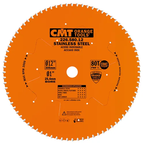 CMT XTreme Saw Blade for Stainless Steel - D305x2,2 d25,4 Z80 HW