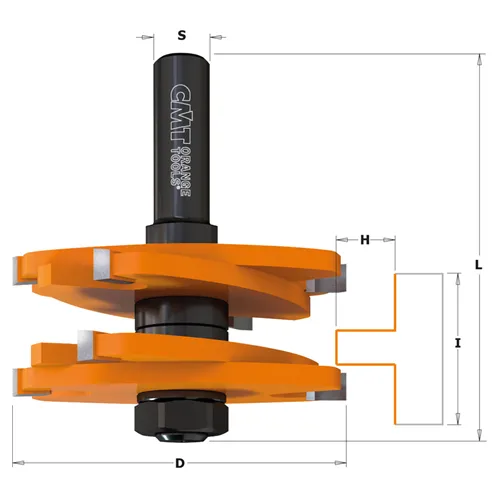 CMT Tenon Cutting Bit - D75 I30,9 H27 S=12 HW