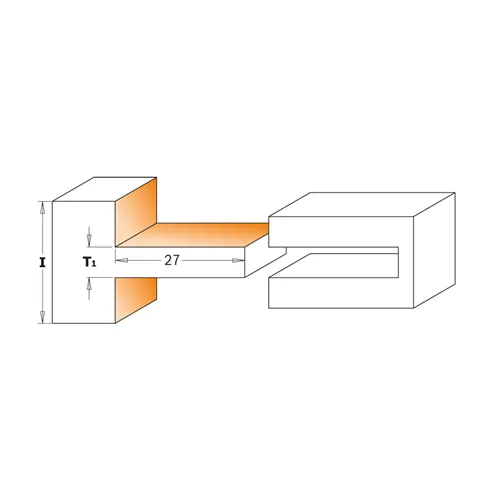 CMT Tenon Cutting Bit - D75 I9,5-15,8 H27 S=12 HW