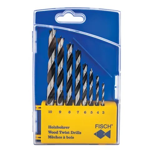 FISCH Wood Twist Drill Set 8 pcs - D3-4-5-6-7-8-9-10