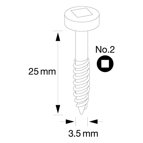 IGM Pocket Hole Screws - 3,5x25mm, fine thread, pan head, 500 pcs