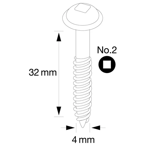 IGM Pocket Hole Screws - 4x32mm, fine thread, washer head, 300 pcs