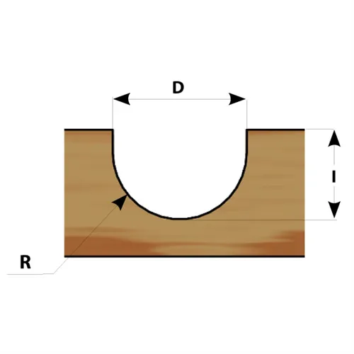 IGM M114 Round Nose Router Bit - R9,5 D19x12,7 L53 S=8 HW