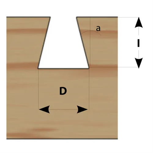 IGM M118 Dovetail Router Bit - 14° D12,7x12,7 L61 S=8 HW