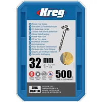Kreg Zinc Maxi-Loc Pocket-Hole Screws, 32 mm, coarse thread, 500 pcs (Unpacked)