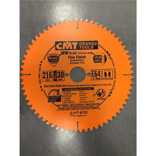 CMT ITK Ultra Thin-Kerf Fine Finish Saw Blade, D216x1,8 d30 Z64 HW (Used)