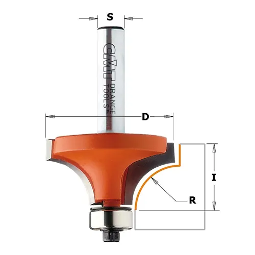 CMT C938Roundover Bit, R12,7 D38,1x19 S=8 HW (Unpacked)