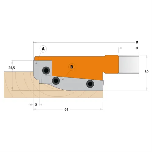 CMT Professional Raised Panel Cutter Head MAN - D183x30 d30 Z2+2 ALU (Unpacked)