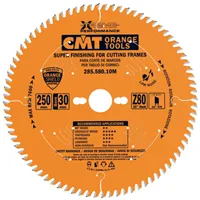CMT Orange Chrome Super Finishing Saw Blade for cutting Frames - D250x3,0 d30 Z80 HW (Used)