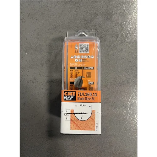CMT Round Nose Bit - R8 D15,8x9,5 L50,8 S=6 (Unpacked)