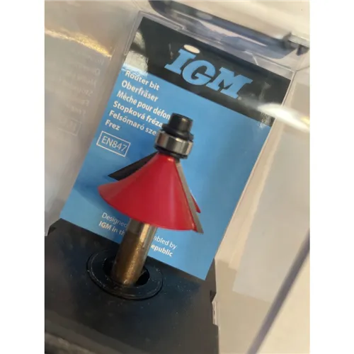 IGM M109 Chamfer Router Bit with Bearing - 45° D32,2x11,34 L62 S=8 HW (Used)