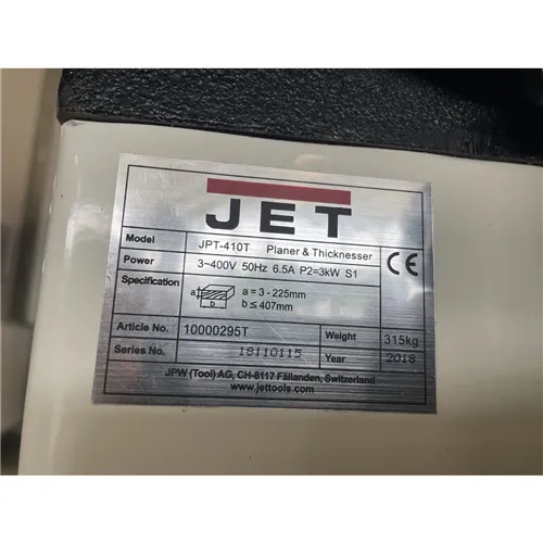 JET JPT-410 Planer Thicknesser (Used)