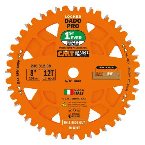 CMT Grooving Saw Blade Set DADO PRO - D203x6,2-20 d15,87 Z12 HW (Used)