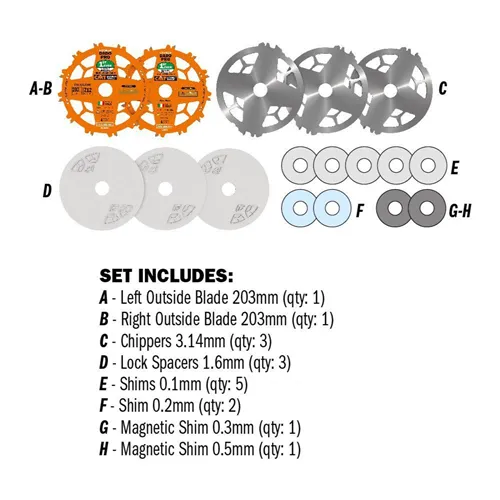 CMT Grooving Saw Blade Set DADO PRO - D203x6,2-20 d15,87 Z12 HW (Used)